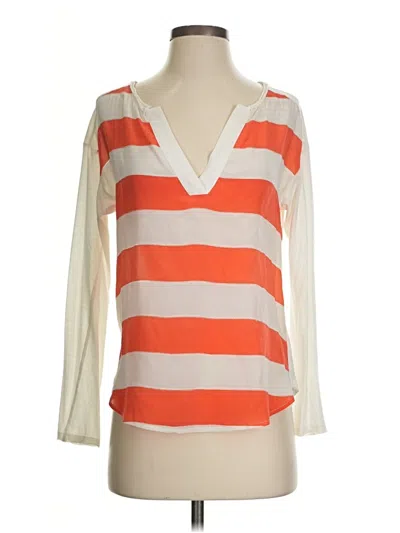 Pre-owned Ella Moss Long Sleeve T-shirt In Orange