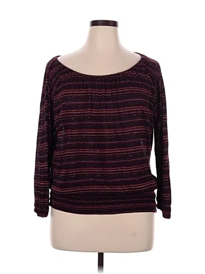 Pre-owned Ella Moss Pullover Sweater In Burgundy