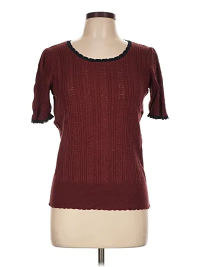 Pre-owned Ella Moss Pullover Sweater In Burgundy