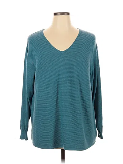 Pre-owned Ella Moss Pullover Sweater In Teal