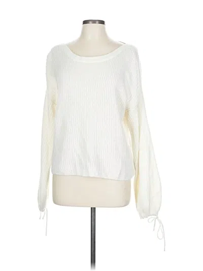 Pre-owned Ella Moss Pullover Sweater In White