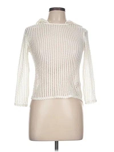 Pre-owned Ella Moss Pullover Sweater In White