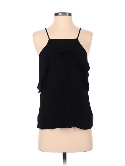 Pre-owned Ella Moss Short Sleeve Blouse In Black