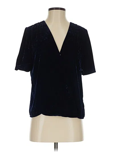 Pre-owned Ella Moss Short Sleeve Blouse In Blue