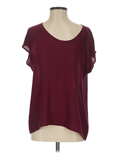 Pre-owned Ella Moss Short Sleeve Blouse In Burgundy