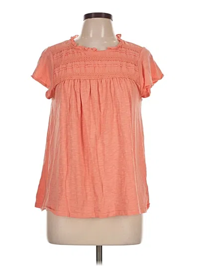 Pre-owned Ella Moss Short Sleeve Blouse In Orange