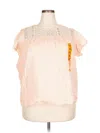 Ella Moss Short Sleeve Blouse In Pink