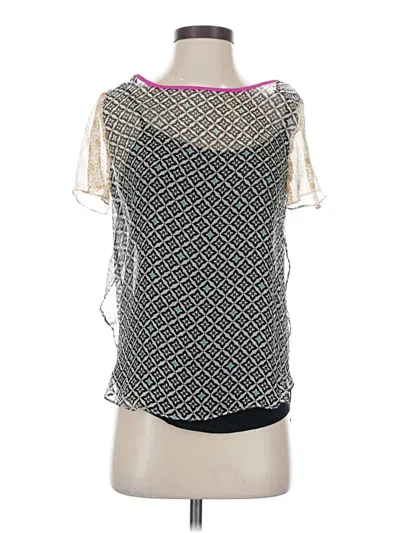 Pre-owned Ella Moss Short Sleeve Blouse In Silver