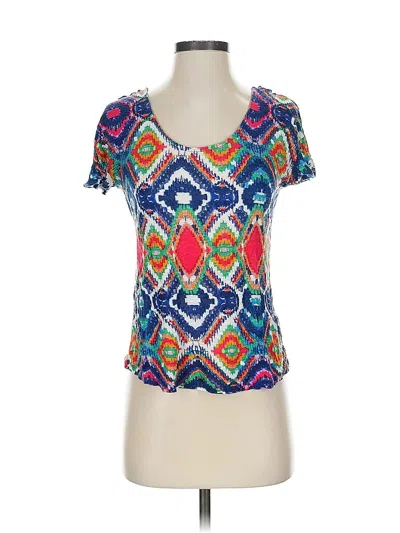 Pre-owned Ella Moss Short Sleeve T-shirt In Blue