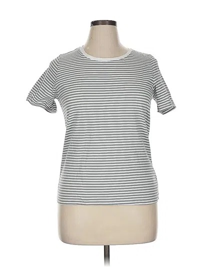 Pre-owned Ella Moss Short Sleeve T-shirt In Silver