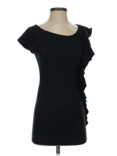 Pre-owned Ella Moss Short Sleeve Top Black One Shoulder Neckline Tops