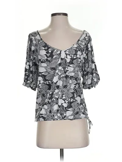 Pre-owned Ella Moss Short Sleeve Top Black Sweetheart Neckline Tops