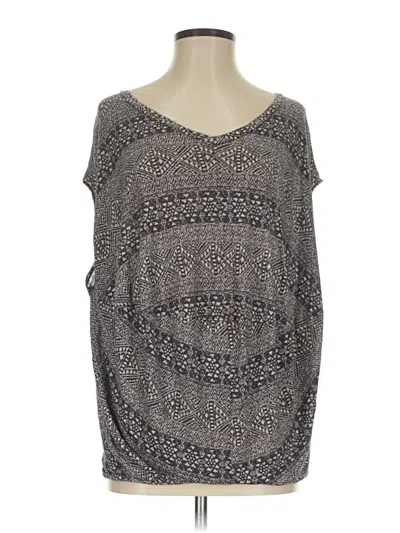Pre-owned Ella Moss Short Sleeve Top Gray Scoop Neck Tops
