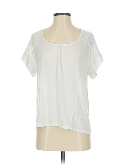 Pre-owned Ella Moss Short Sleeve Top White Scoop Neck Tops