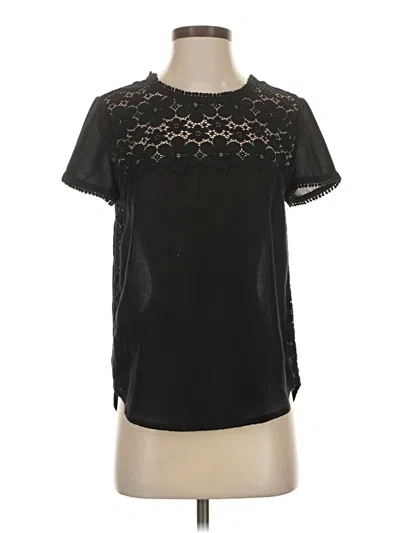 Pre-owned Ella Moss Short Sleeve T-shirt In Black