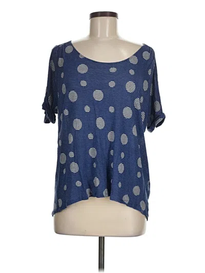Pre-owned Ella Moss Short Sleeve T-shirt In Blue