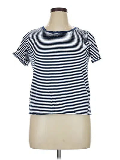 Pre-owned Ella Moss Short Sleeve T-shirt In Blue