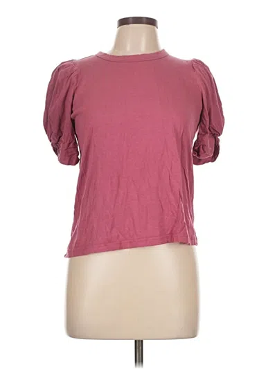 Pre-owned Ella Moss Short Sleeve T-shirt In Burgundy