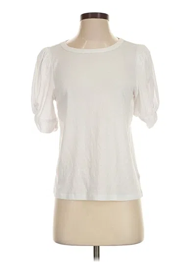 Pre-owned Ella Moss Short Sleeve T-shirt In Ivory