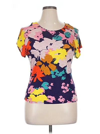 Pre-owned Ella Moss Short Sleeve T-shirt In Purple