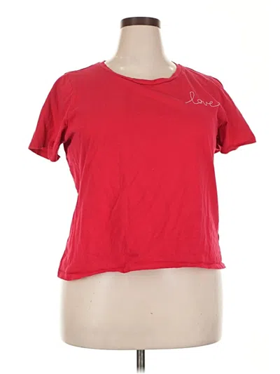 Pre-owned Ella Moss Short Sleeve T-shirt In Red