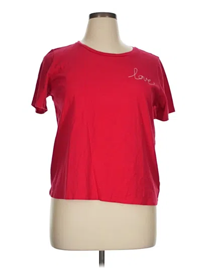 Pre-owned Ella Moss Short Sleeve T-shirt In Red