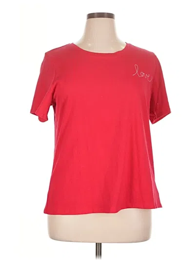 Pre-owned Ella Moss Short Sleeve T-shirt In Red