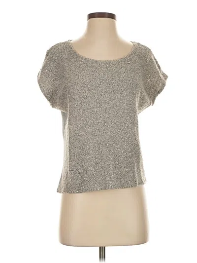 Pre-owned Ella Moss Short Sleeve T-shirt In Silver