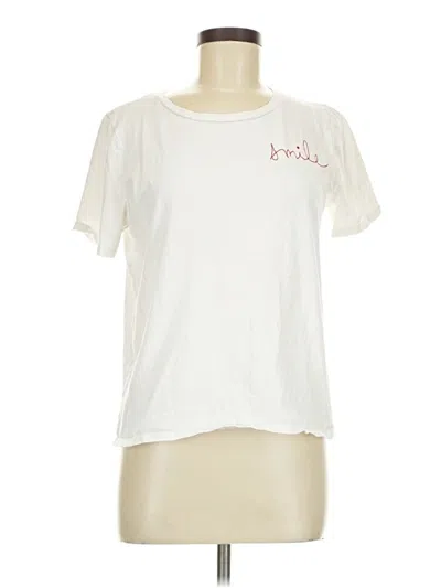 Pre-owned Ella Moss Short Sleeve T-shirt In White
