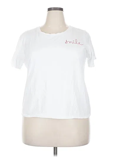 Pre-owned Ella Moss Short Sleeve T-shirt In White