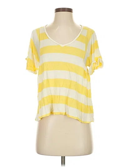 Pre-owned Ella Moss Short Sleeve T-shirt In Yellow