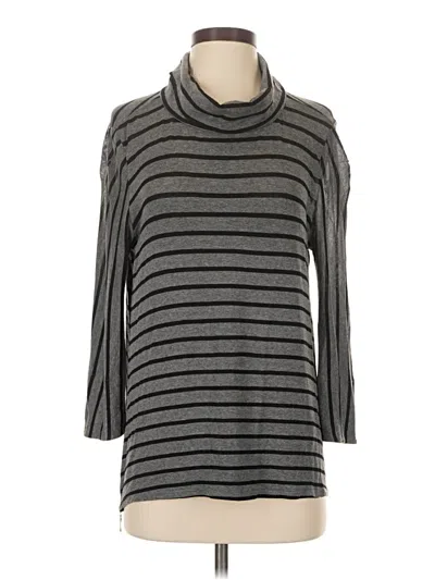 Pre-owned Ella Moss Short Sleeve Turtleneck In Gray