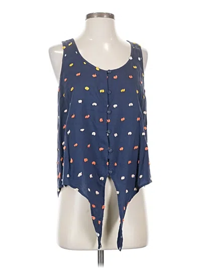 Pre-owned Ella Moss Sleeveless Blouse In Blue