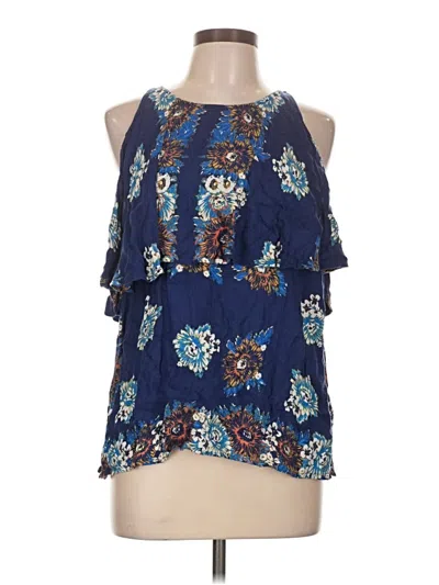 Pre-owned Ella Moss Sleeveless Blouse In Blue