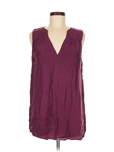 Pre-owned Ella Moss Sleeveless Blouse In Burgundy