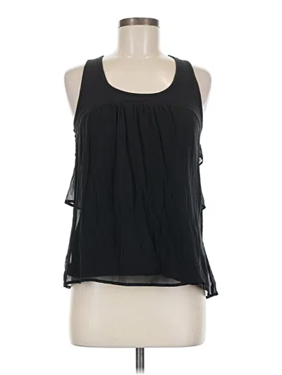 Pre-owned Ella Moss Sleeveless Silk Top Black Halter Neckline Tops