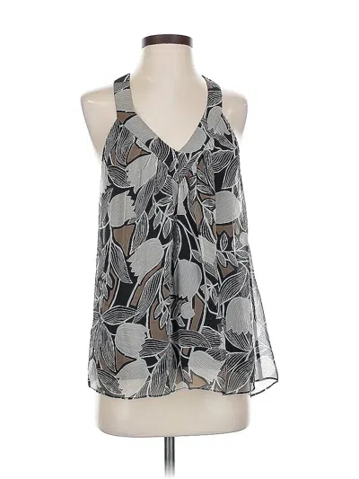 Pre-owned Ella Moss Sleeveless Silk Top Gray Halter Neckline Tops