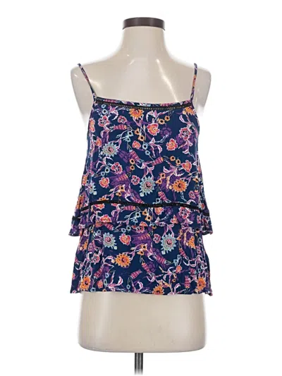 Pre-owned Ella Moss Sleeveless Top Blue Halter Neckline Tops