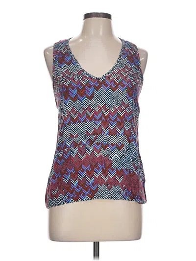 Pre-owned Ella Moss Sleeveless Top Blue V-neck Tops