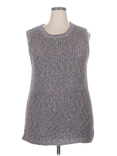 Pre-owned Ella Moss Sleeveless Top Gray Boatneck Tops