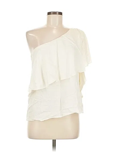 Pre-owned Ella Moss Sleeveless Top Ivory One Shoulder Neckline Tops In White