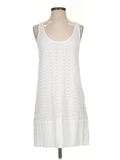 Pre-owned Ella Moss Sleeveless Top White Halter Neckline Tops