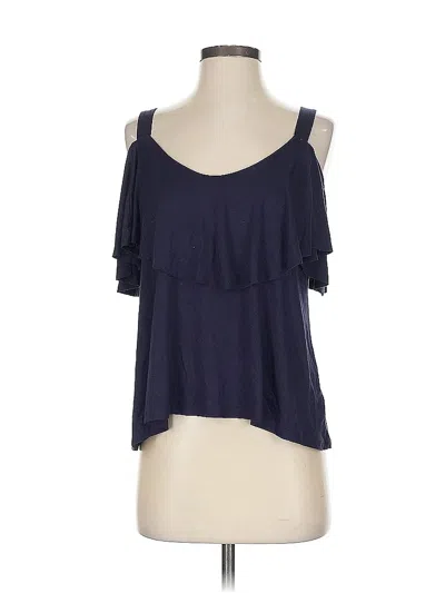 Pre-owned Ella Moss Tank Top Blue Cold Shoulder Neckline Tops
