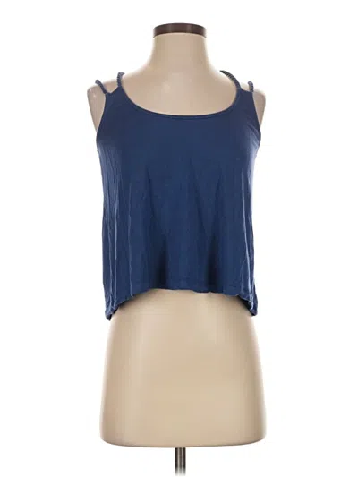 Pre-owned Ella Moss Tank Top Blue Halter Neckline Tops
