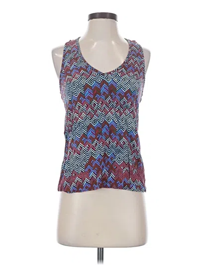 Pre-owned Ella Moss Tank Top Blue Halter Neckline Tops