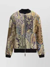 Ella Multicolored Patchwork Jacket Belted Waist In Animal Print