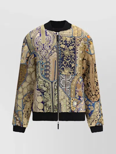 ELLA MULTICOLORED PATCHWORK JACKET BELTED WAIST
