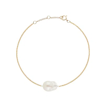 Ella Palm Men's Gaia Baroque Pearl Gold Fine Bracelet