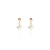 Ella Palm Women's Gold / White Cassis Keshi Pearl Gold Studs