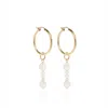 Ella Palm Women's Gold / White Coast Baroque Pearl Gold Hoops